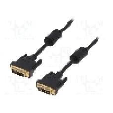 Cablu DVI - DVI, din ambele parţi, DVI-D (24+1) mufa, 5m, {{Culoare izolaţie}}, LOGILINK - CD0003