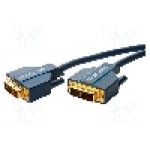 Cablu DVI - DVI, din ambele parţi, DVI-D (24+1) mufa, 5m, albastru, CLICKTRONIC - 70334 Cablu DVI - DVI, din ambele parţi, DVI-D (24+1) mufa, 5m, albastru, CLICKTRONIC - 70334