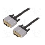 Cablu DVI - DVI, din ambele parţi, DVI-D (24+1) mufa, 5m, negru, Goobay - 74477