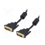 Cablu DVI - DVI, din ambele parţi, DVI-I (24+5) mufa, 1.8m, negru, AKYGA - AK-AV-02