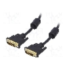 Cablu DVI - DVI, din ambele parţi, DVI-I (24+5) mufa, 1.8m, negru, AKYGA - AK-AV-02