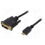 Cablu DVI - HDMI, DVI-D (18+1) mufa, HDMI mini mufa, 1m, negru, LOGILINK - CHM002