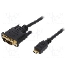 Cablu DVI - HDMI, DVI-D (18+1) mufa, HDMI mini mufa, 1m, negru, LOGILINK - CHM002