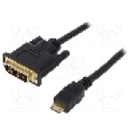 Cablu DVI - HDMI, DVI-D (18+1) mufa, HDMI mini mufa, 3m, negru, LOGILINK - CHM005