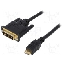Cablu DVI - HDMI, DVI-D (18+1) mufa, HDMI mini mufa, 3m, negru, LOGILINK - CHM005
