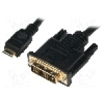 Cablu DVI - HDMI, DVI-D (18+1) mufa, HDMI mini mufa, 500mm, negru, LOGILINK - CHM001