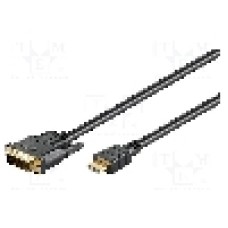 Cablu DVI - HDMI, DVI-D (18+1) mufa, HDMI mufa, 1.5m, negru, Goobay - 51881