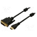 Cablu DVI - HDMI, DVI-D (18+1) mufa, HDMI mufa, 2m, negru, LOGILINK - CH0004