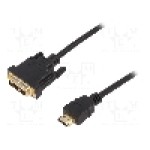 Cablu DVI - HDMI, DVI-D (18+1) mufa, HDMI mufa, 3m, negru, ASSMANN - AK-330300-030-S