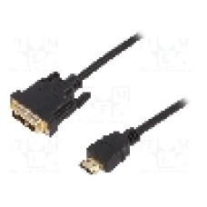 Cablu DVI - HDMI, DVI-D (18+1) mufa, HDMI mufa, 3m, negru, ASSMANN - AK-330300-030-S