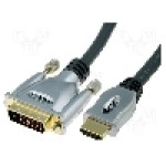 Cablu DVI - HDMI, DVI-D (18+1) mufa, HDMI mufa, 5m, {{Culoare izolaţie}}, PROLINK - 