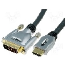 Cablu DVI - HDMI, DVI-D (18+1) mufa, HDMI mufa, 5m, {{Culoare izolaţie}}, PROLINK - 