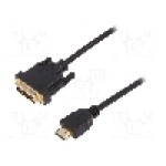 Cablu DVI - HDMI, DVI-D (18+1) mufa, HDMI mufa, 5m, negru, ASSMANN - AK-330300-050-S