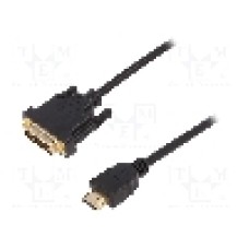 Cablu DVI - HDMI, DVI-D (18+1) mufa, HDMI mufa, 5m, negru, ASSMANN - AK-330300-050-S