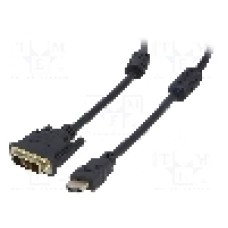 Cablu DVI - HDMI, DVI-D (24+1) mufa, HDMI mufa, 1.8m, negru, AKYGA - AK-AV-11