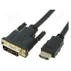 Cablu DVI - HDMI, DVI-D (24+1) mufa, HDMI mufa, 1.8m, negru, VCOM - CG481G-018-PB