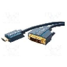 Cablu DVI - HDMI, DVI-D (24+1) mufa, HDMI mufa, 1m, albastru, CLICKTRONIC - 70340