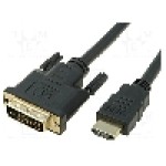 Cablu DVI - HDMI, DVI-D (24+1) mufa, HDMI mufa, 5m, negru, VCOM - CG481G-050-PB