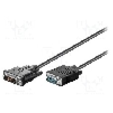 Cablu DVI - VGA, D-Sub 15pin HD mufa, DVI-I (12+5) mufa, 3m, negru, Goobay - 50991