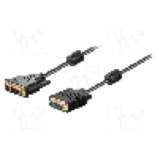 Cablu DVI - VGA, D-Sub 15pin HD mufa, DVI-I (24+5) mufa, 2m, {{Culoare izolaţie}}, Goobay - 93260