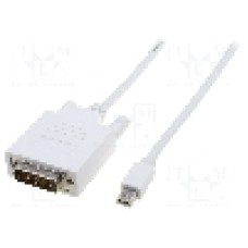 Cablu DisplayPort - DVI, DVI-D (24+1) mufa, mini DisplayPort mufa, 2m, alb, ASSMANN - AK-340305-020-W
