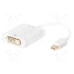 Cablu DisplayPort - DVI, DVI-D (24+1) soclu, mini DisplayPort mufa, {{Lungime cablu}}, alb, LOGILINK - CV0037B