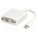 Cablu DisplayPort - DVI, DVI-I (24+5) soclu, mini DisplayPort mufa, {{Lungime cablu}}, alb, LOGILINK - CV0037