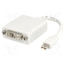 Cablu DisplayPort - DVI, DVI-I (24+5) soclu, mini DisplayPort mufa, {{Lungime cablu}}, alb, LOGILINK - CV0037