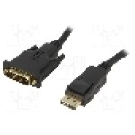 Cablu DisplayPort - DVI, DisplayPort mufa, DVI-D (24+1) mufa, 5m, negru, Goobay - 51963