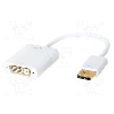 Cablu DisplayPort - DVI, DisplayPort mufa, DVI-D (24+1) soclu, {{Lungime cablu}}, alb, LOGILINK - CV0058B