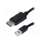 Cablu DisplayPort - DisplayPort, DisplayPort mufa, mini DisplayPort mufa, 1.8m, negru, QOLTEC - 50434