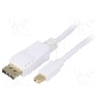 Cablu DisplayPort - DisplayPort, DisplayPort mufa, mini DisplayPort mufa, 1m, alb, Goobay - 52858