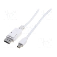 Cablu DisplayPort - DisplayPort, DisplayPort mufa, mini DisplayPort mufa, 2m, alb, ASSMANN - AK-340102-020-W