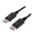Cablu DisplayPort - DisplayPort, din ambele parţi, DisplayPort mufa, 1.5m, negru, QOLTEC - 50448