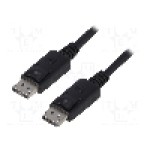 Cablu DisplayPort - DisplayPort, din ambele parţi, DisplayPort mufa, 1.5m, negru, QOLTEC - 50456