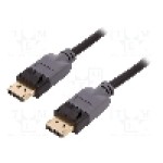 Cablu DisplayPort - DisplayPort, din ambele parţi, DisplayPort mufa, 1.5m, negru, QOLTEC - 50466