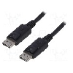 Cablu DisplayPort - DisplayPort, din ambele parţi, DisplayPort mufa, 1m, negru, QOLTEC - 50445