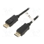 Cablu DisplayPort - DisplayPort, din ambele parţi, DisplayPort mufa, 2m, negru, Goobay - 49959