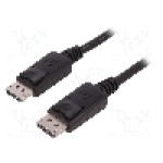 Cablu DisplayPort - DisplayPort, din ambele parţi, DisplayPort mufa, 2m, negru, QOLTEC - 50446