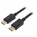 Cablu DisplayPort - DisplayPort, din ambele parţi, DisplayPort mufa, 2m, negru, QOLTEC - 50587