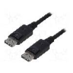 Cablu DisplayPort - DisplayPort, din ambele parţi, DisplayPort mufa, 3m, negru, QOLTEC - 50454