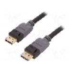 Cablu DisplayPort - DisplayPort, din ambele parţi, DisplayPort mufa, 3m, negru, QOLTEC - 50468