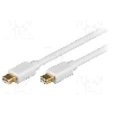 Cablu DisplayPort - DisplayPort, din ambele parţi, mini DisplayPort mufa, 2m, alb, Goobay - 52851