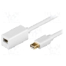 Cablu DisplayPort - DisplayPort, mini DisplayPort mufa, mini DisplayPort soclu, 2m, alb, Goobay - 52855