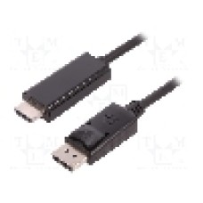 Cablu DisplayPort - HDMI, DisplayPort mufa, HDMI mufa, 1m, negru, QOLTEC - 50435