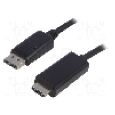 Cablu DisplayPort - HDMI, DisplayPort mufa, HDMI mufa, 1m, negru, QOLTEC - 50440