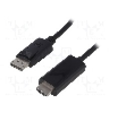 Cablu DisplayPort - HDMI, DisplayPort mufa, HDMI mufa, 2m, negru, QOLTEC - 50436