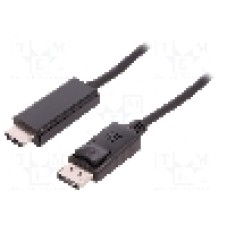 Cablu DisplayPort - HDMI, DisplayPort mufa, HDMI mufa, 3m, negru, QOLTEC - 50442