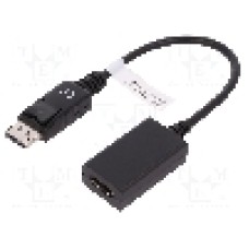 Cablu DisplayPort - HDMI, DisplayPort mufa, HDMI soclu, 150mm, negru, ASSMANN - AK-340408-001-S