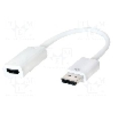 Cablu DisplayPort - HDMI, DisplayPort mufa, HDMI soclu, {{Lungime cablu}}, alb, LOGILINK - CV0057B
